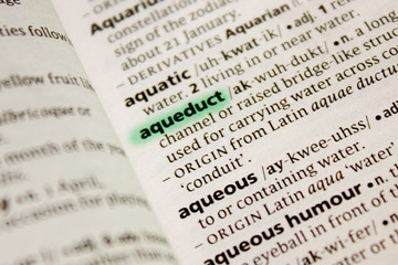 Aqueduct word or phrase in a dictionary.