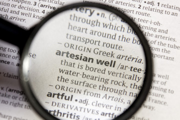 Artesian well word or phrase in a dictionary.