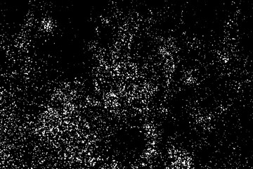Obraz premium White Grainy Texture Isolated On Black Background. Dust Overlay. Light Coloured Noise Granules. Snow Vector Elements. Digitally Generated Image. Illustration, Eps 10.