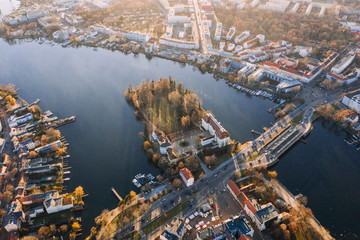 Fototapety  panorama drone photo of the Castle Island at Treptow-Kopenick Berlin