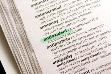 Antioxidant word or phrase in a dictionary.