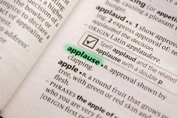 Applause word or phrase in a dictionary.