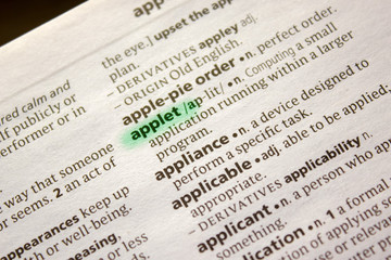Fototapeta premium Applet word or phrase in a dictionary.