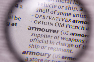 Armourer word or phrase in a dictionary.