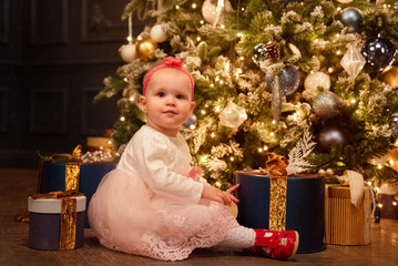 Child and Christmas Tree