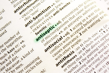 Antiseptic word or phrase in a dictionary.