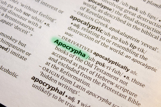 Apocrypha word or phrase in a dictionary.