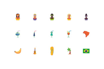 Isolated brazil icon set vector design