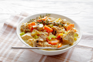 chicken stew with vegetables and creamy sauce