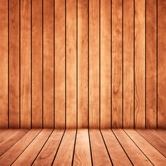 Concept or conceptual vintage or grungy brown background of natural wood or wooden old texture floor and wall as a retro pattern layout. A 3d illustration metaphor to time, material, emptiness,  age