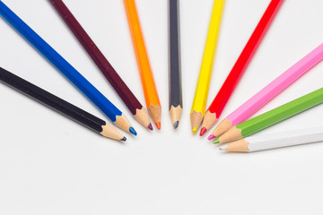Naklejka premium colored pencils, color gamut