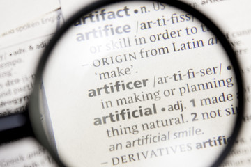 Artificer word or phrase in a dictionary.