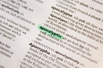 Apocalyptic word or phrase in a dictionary.