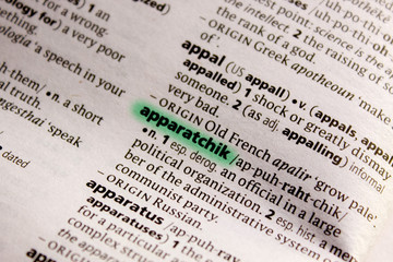 Apparatchik word or phrase in a dictionary.
