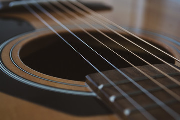 Fototapeta premium Wood texture of lower deck of six strings acoustic guitar