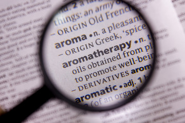 Aromatherapy word or phrase in a dictionary.