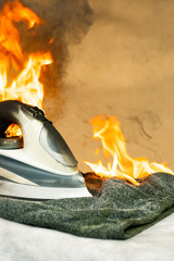 Careless handling of household appliances can result in a fire. Household fire started in the house