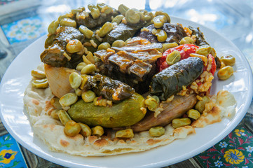 Stuffed Grape Leaves - Arabic Food.