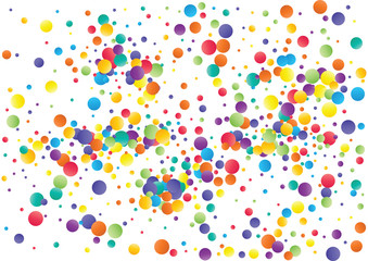 Festive color round confetti background. Abstract frame confetti texture for holiday, postcard, poster, website, carnivals, birthday and children's parties. Cover confetti mock-up. Wedding card layout