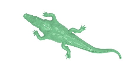 3D rendering of an alligator isolated on a white background