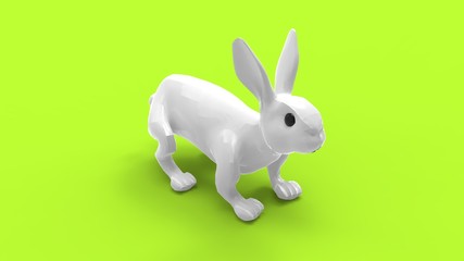 3D rendering of a bunny rabbit isolated in empty space background