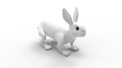 3D rendering of a bunny rabbit isolated in empty space background