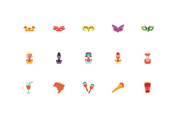 Isolated brazil icon set vector design