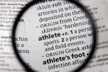 The word or phrase athlete in a dictionary.