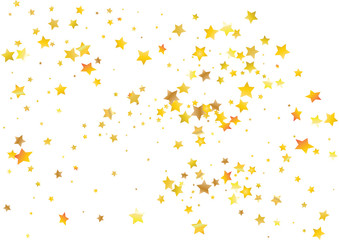 Festive glitter gold star confetti background. Abstract frame confetti texture for holiday, postcard, poster, website, carnivals, birthday and children's parties. Cover confetti mock-up. Wedding card