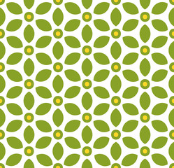 Floral seamless pattern vector background. A hand drawn illustration with green, yellow colors on isolated white layer. For fabric, cloth, etc. Eps 10 vector, printable colors.