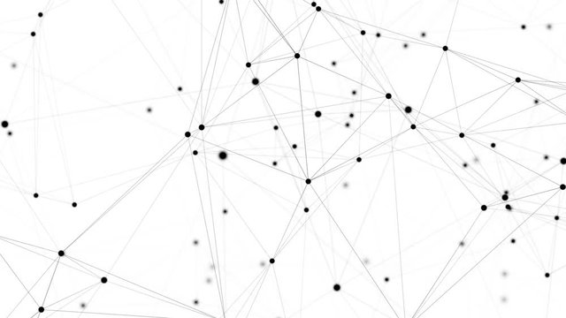 Abstract network background connections animation on white background. Seamless loop