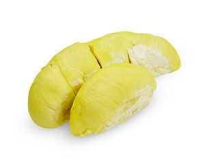 King of fruits, durian on white background with clipping path.