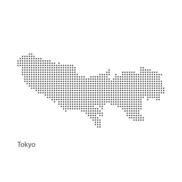 Dotted Tokyo Map. Vector Eps10.