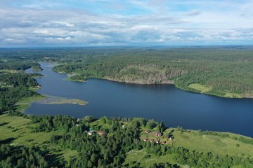 Fototapeta premium Bay Ladoga lake in Karelia
