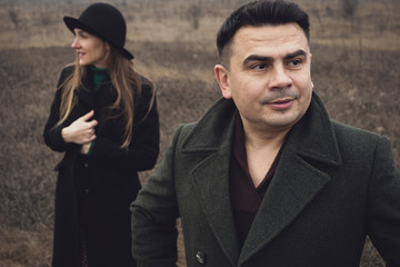 Troubled man looking pensively to the side