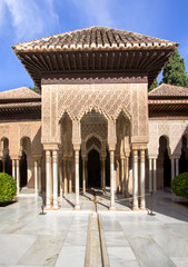 Fototapeta na wymiar Courtyard of the Lions in the Alhambra, Granada, Spain