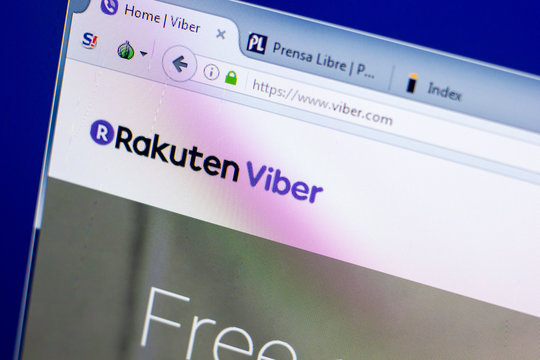 Ryazan, Russia - May 27, 2018: Homepage of Viber website on the display of PC, url - Viber.com.