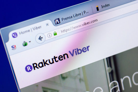 Ryazan, Russia - May 27, 2018: Homepage of Viber website on the display of PC, url - Viber.com.