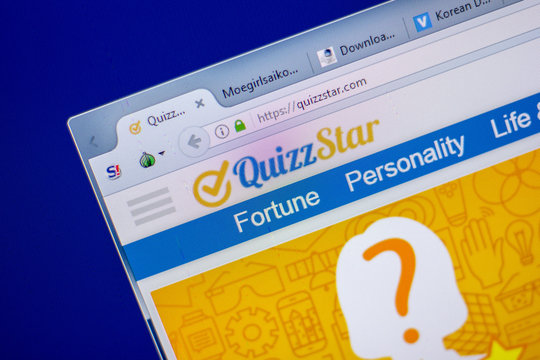 Ryazan, Russia - June 05, 2018: Homepage of QuizzStar website on the display of PC, url - QuizzStar.com.