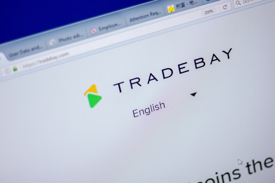 Ryazan, Russia - June 05, 2018: Homepage of TradeBay website on the display of PC, url - TradeBay.com.