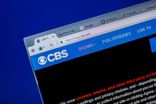 Ryazan, Russia - June 05, 2018: Homepage of CBS website on the display of PC, url - CBS.com.
