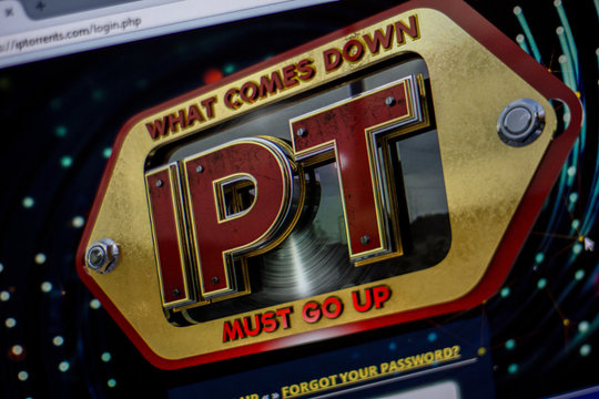 Ryazan, Russia - June 05, 2018: Homepage of IPtorrents website on the display of PC, url - IPtorrents.com.
