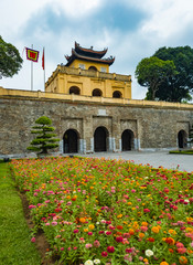Thang Long Imperial Citadel in Hanoi, Vietnam; photographed in a cloudy summer morning.