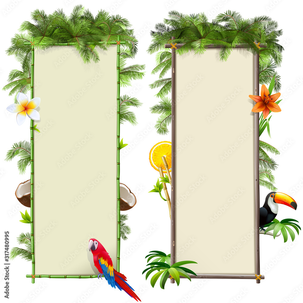 Wall mural Vector Tropics Boards Set 2