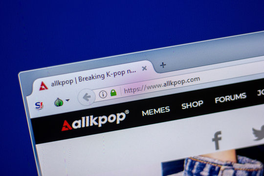 Ryazan, Russia - June 05, 2018: Homepage of AllkPop website on the display of PC, url - AllkPop.com.
