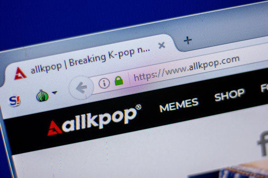 Ryazan, Russia - June 05, 2018: Homepage of AllkPop website on the display of PC, url - AllkPop.com.