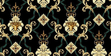 Decorative elegant luxury design.Vintage elements in baroque, rococo style.Design for cover, fabric, textile, wrapping paper . - 317481744