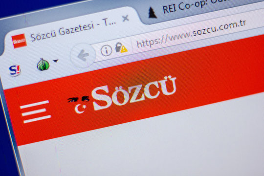 Ryazan, Russia - June 05, 2018: Homepage of Sozcu website on the display of PC, url - Sozcu.com.tr.