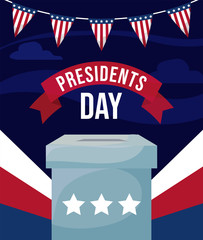 Vote box and banner of usa happy presidents day vector design