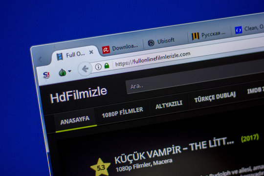 Ryazan, Russia - June 05, 2018: Homepage of FullOnlineFilmlerizle website on the display of PC, url - FullOnlineFilmlerizle.com.